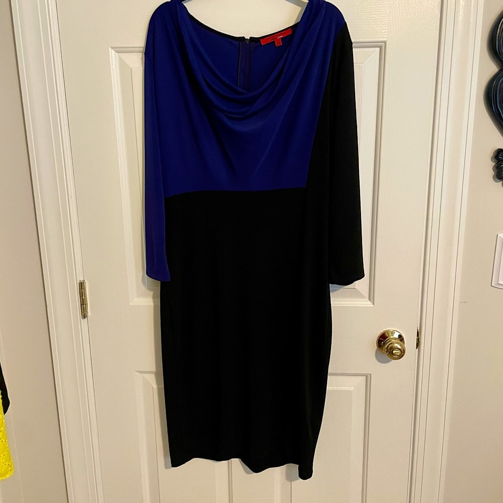 Narciso Rodriguez cowl neck color block sheath dress - Large